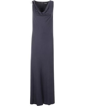 Ralph Lauren "Elkanah" Sleeveless Gown Dress - Blue