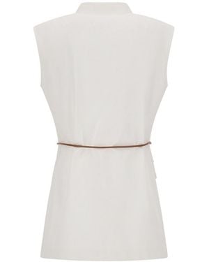 Herno Roma Stitch Cotton Blend Jersey Vest - White