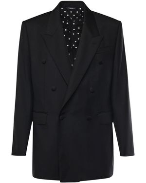 Dolce & Gabbana Sicilian Double-Breasted Wool Jacket - Black