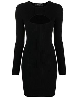 DSquared² Cut Out Mini Dress - Black