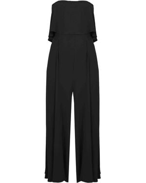 Hanita Long Crepe Jumpsuit - Black