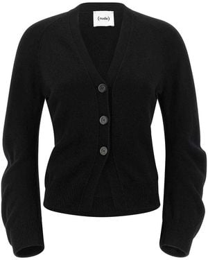 Nude Curved Sleeves Cardigan - Black
