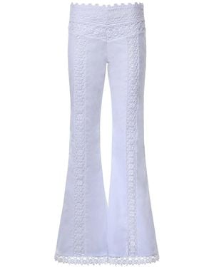 Charo Ruiz Vianora Cotton Voile And Lace Pants - Blue