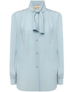Valentino Garavani Crepe De Chine Shirt - Blue