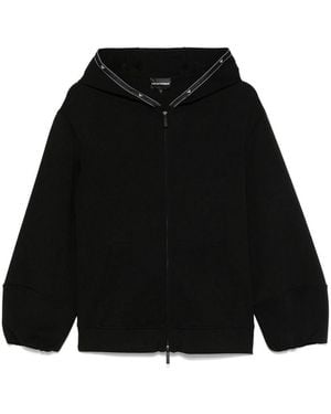 Emporio Armani Logo Cotton Hoodie - Black