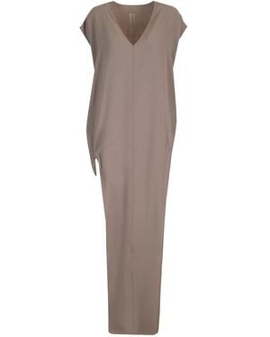 Rick Owens Silk Jersey Long Dress Dresses - Brown