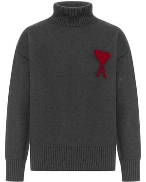 Ami Paris Maglione Ami De Coeur - Grigio