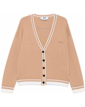 MSGM V-Neck Cardigan - Natural