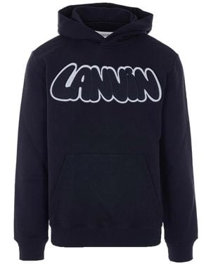 Lanvin Hoodie Wigth Patch Logo On The Front - Blue