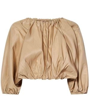 N°21 Taffeta Crop Top - Natural
