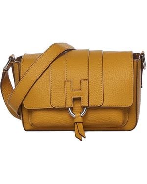 Hogan Trend Leather Flap Bag - Yellow
