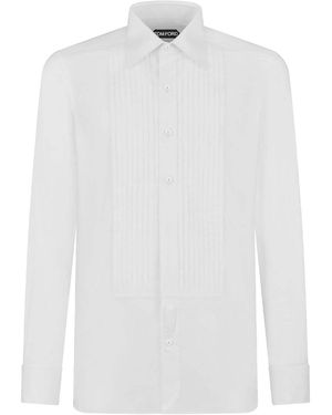 Tom Ford Cocktail Voile Slim Fit Evening Shirt - White