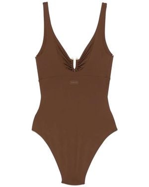 Fisico Metallic Detail Swim Suit - Brown