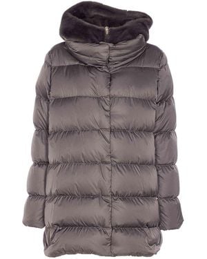 Herno Down Quilted Hooded Puffer Jacket - Grey