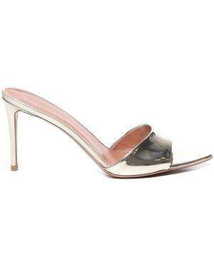 Giuliano Galiano Alixia Mirror Leather Mules - White