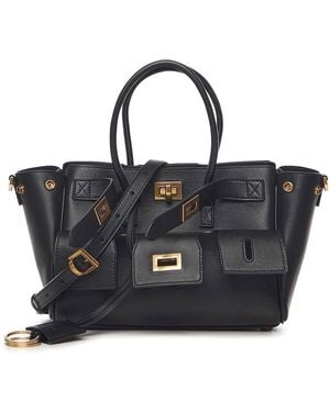 Balenciaga Carry All Bel Air Mini Leather Bag - Black