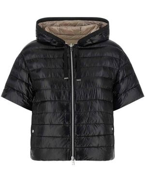 Herno Reversible Short-Sleeved Down Jacket - Black