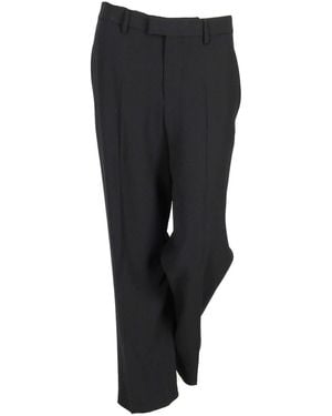 Ann Demeulemeester Cropped Pants Viscose Wool Twil - Black