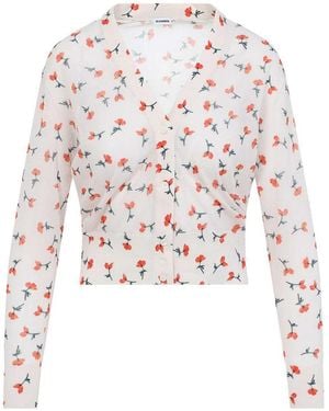 Jil Sander V-Neck Cotton Cardigan - White