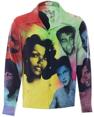 Versace Printed Silk Twill Slim Shirt - Multicolour