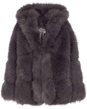 S.w.o.r.d 6.6.44 Faux Fur Jacket Frontal Hook Closure - Gray