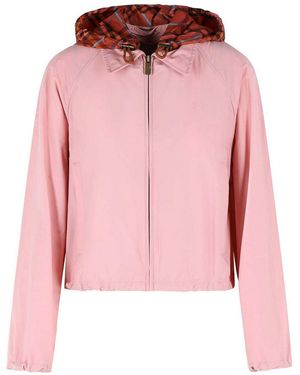 Burberry Begonia Cropped Polyamide Hooded Jacket - Pink