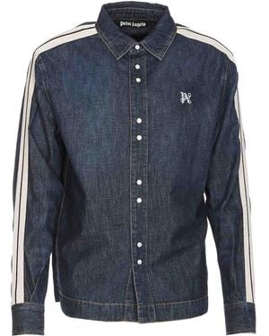 Palm Angels Monogram Denim Track Jacket - Blue