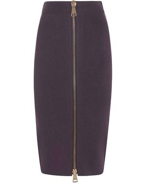 Elisabetta Franchi Knitted Midi Skirt - Purple