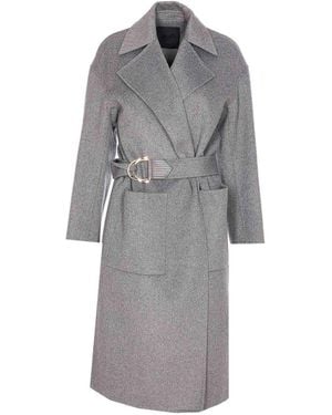 Liu Jo Coat With Belt Closure On Waist - Gray