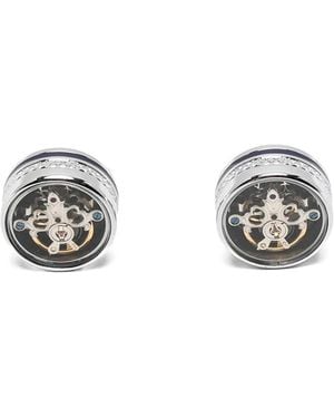 Tateossian Skull Tourbillon Cufflink - White
