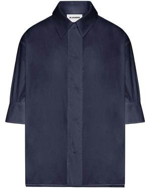 Jil Sander Semi-Transparent Cotton Shirt - Blue