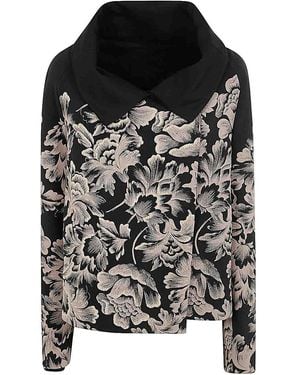 Ibrigu Double Print & Embroidered Jacket - Black