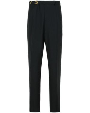 Versace Straight-Leg Wool Blend Trousers - Black
