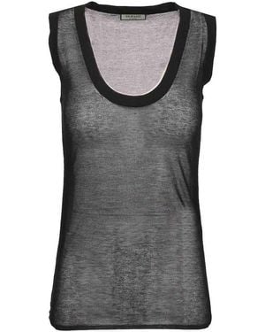 DURAZZI MILANO Semi-Sheer Tank Top - Grey