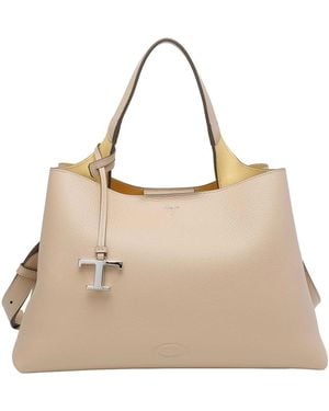 Tod's Medium Leather Handbag - Natural