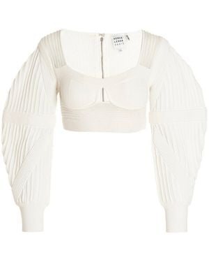 Hervé Léger Knit Bustier Top - White