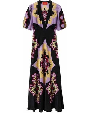 La DoubleJ Floral-Print Dress - Purple
