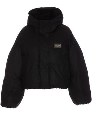 Dolce & Gabbana Patch Logo Down Jacket - Black