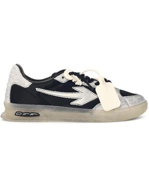 Off-White c/o Virgil Abloh Worn Out Suede Blend Trainers - Black