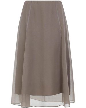 Brunello Cucinelli Tulle Skirt - Grey