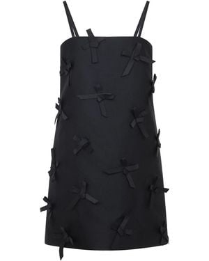 Jil Sander Mini Dress With Tonal Silk Bow Accents - Black