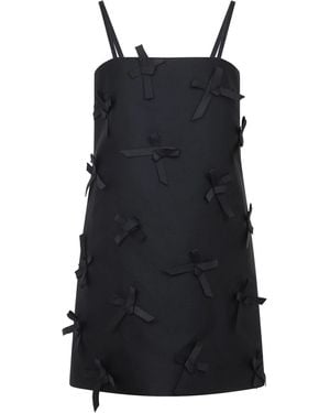 Jil Sander Mini Dress With Tonal Silk Bow Accents - Black