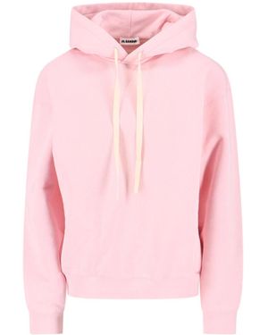 Jil Sander Logo Hooded Sweatshirt - Pink