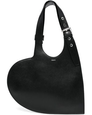 Coperni Leather Heart-Shaped Shoulder Bag - Black