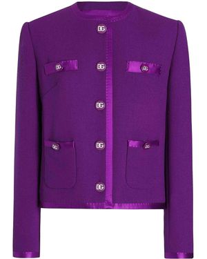 Dolce & Gabbana Tweed Boxing Jacket - Purple