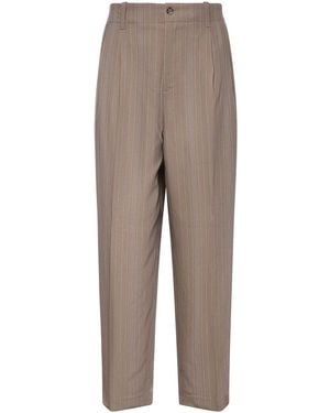 Golden Goose Wool Blend Trousers With Pinstripe Pattern - Grey