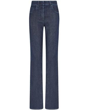 Giorgio Armani 5-Pocket Stretch Denim Flared Pants - Blue