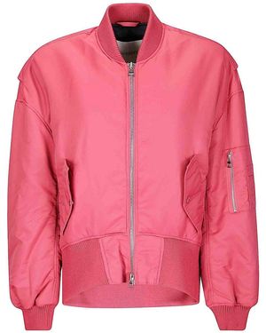 JW Anderson Oversized Curved Hem Bomber Jacket - Pink