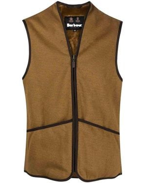 Barbour Trimmed Zip Waistcoat - Brown