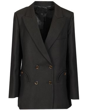 Blazé Milano Alcanara Double-Breasted Blazer - Black